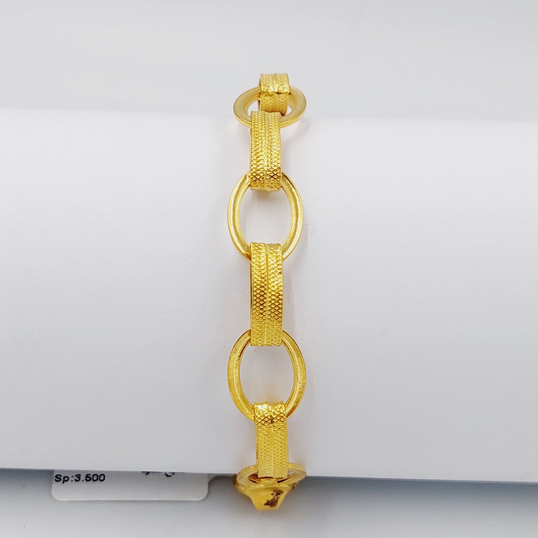 21K Gold Paperclip Bracelet by Saeed Jewelry - Image 4