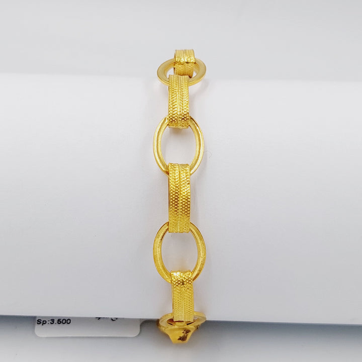 21K Gold Paperclip Bracelet by Saeed Jewelry - Image 4