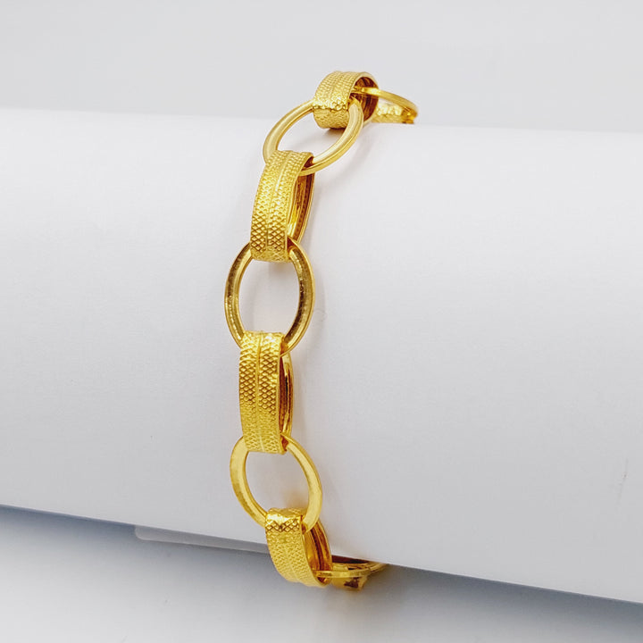 21K Gold Paperclip Bracelet by Saeed Jewelry - Image 5