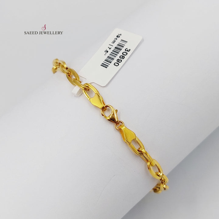 21K Gold Paperclip Bracelet by Saeed Jewelry - Image 4