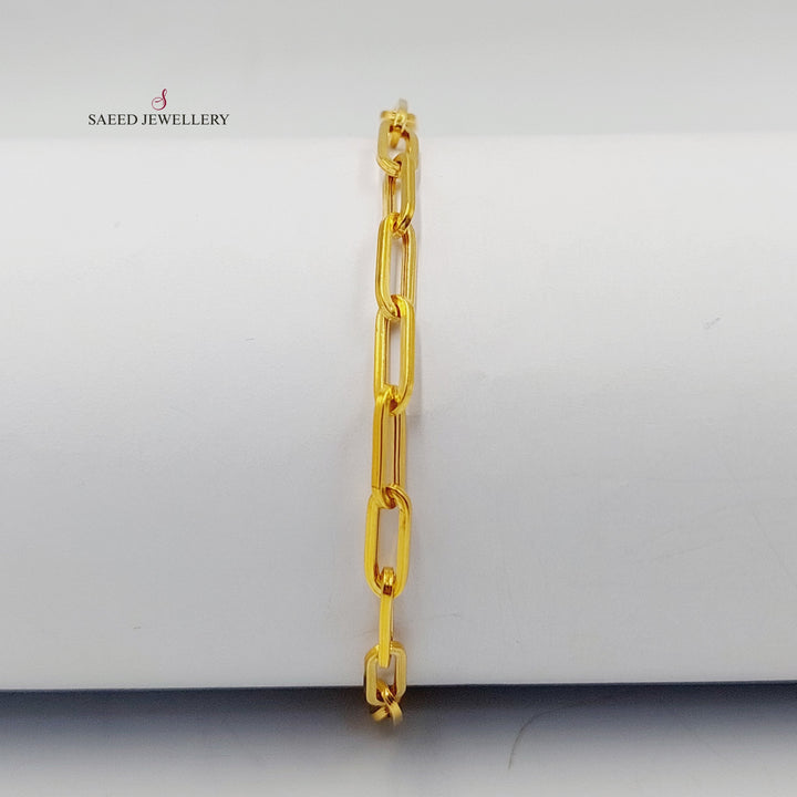 21K Gold Paperclip Bracelet by Saeed Jewelry - Image 4