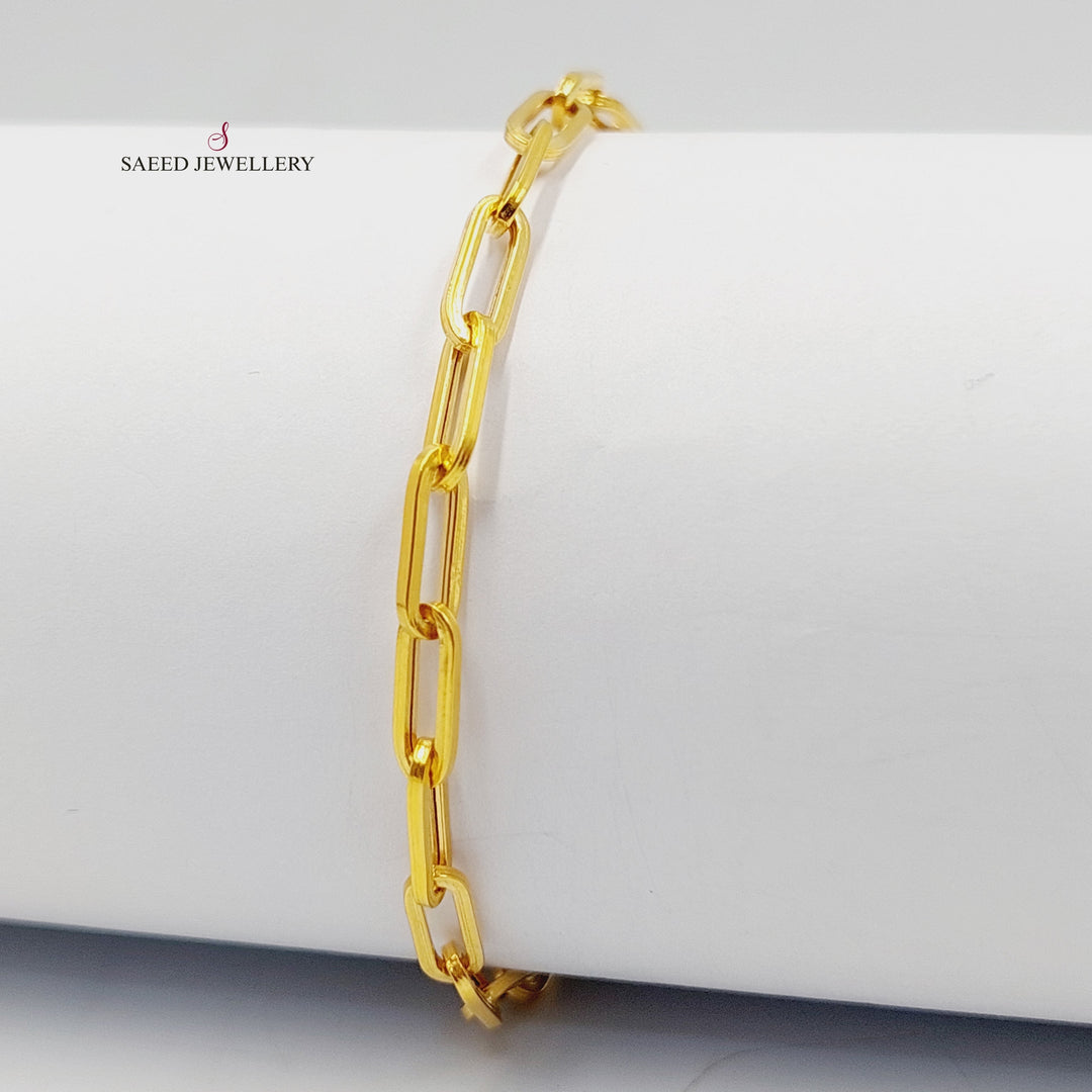 21K Gold Paperclip Bracelet by Saeed Jewelry - Image 1