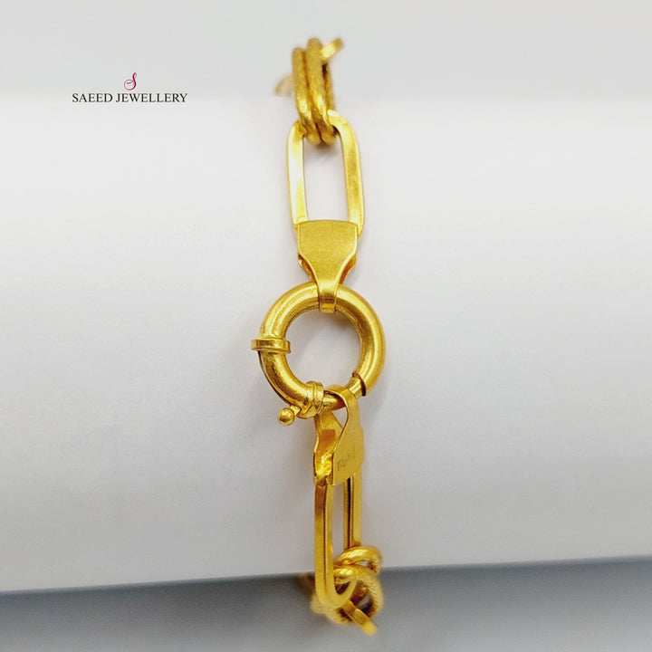 21K Gold Paperclip Bracelet by Saeed Jewelry - Image 2