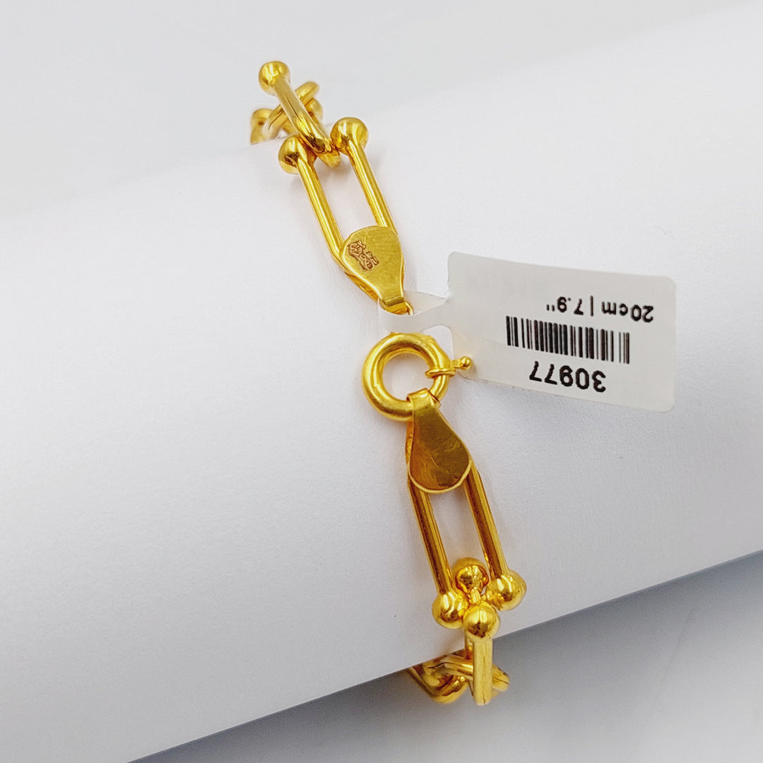 21K Gold Paperclip Bracelet by Saeed Jewelry - Image 3