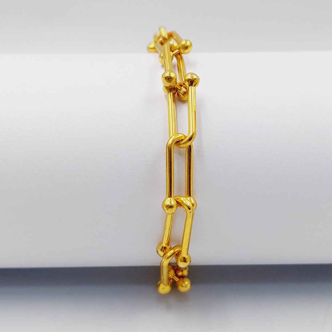 21K Gold Paperclip Bracelet by Saeed Jewelry - Image 1