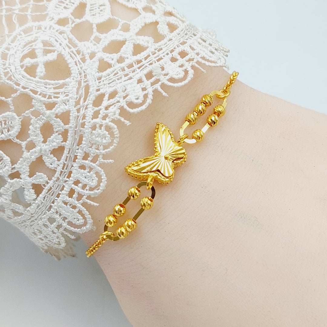 21K Gold Paperclip Butterfly Bracelet by Saeed Jewelry - Image 4