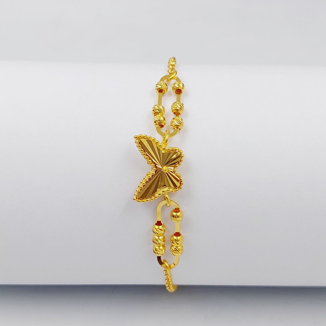 21K Gold Paperclip Butterfly Bracelet by Saeed Jewelry - Image 7