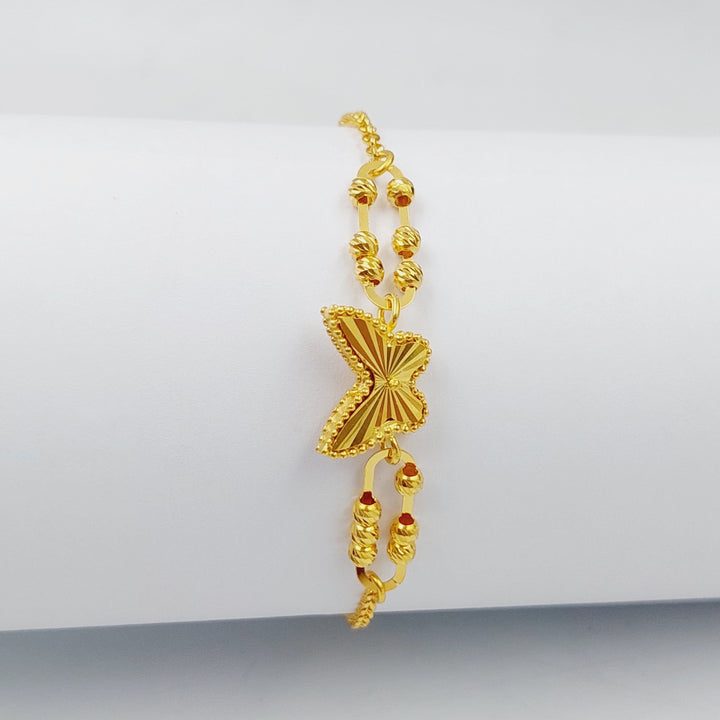 21K Gold Paperclip Butterfly Bracelet by Saeed Jewelry - Image 5