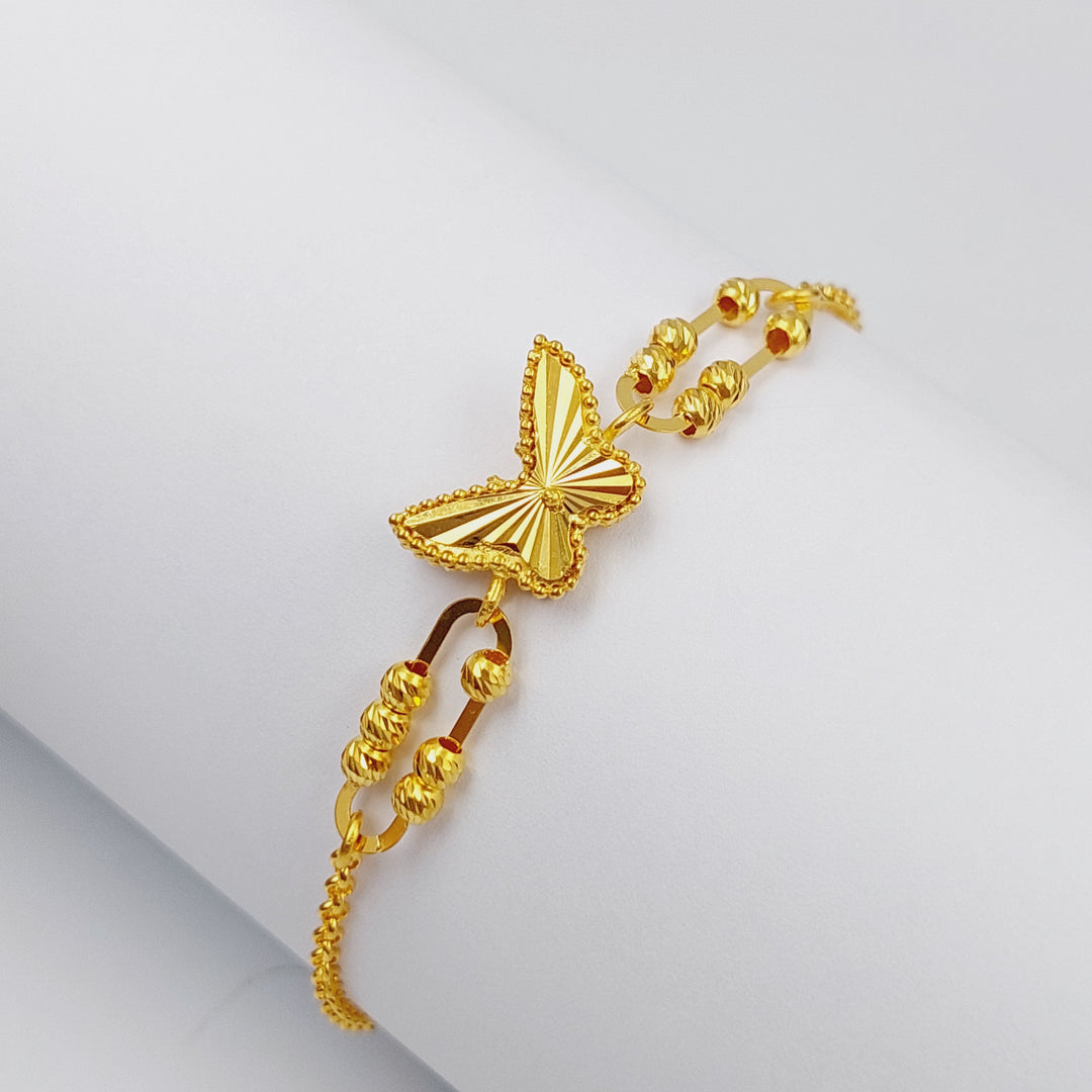 21K Gold Paperclip Butterfly Bracelet by Saeed Jewelry - Image 1