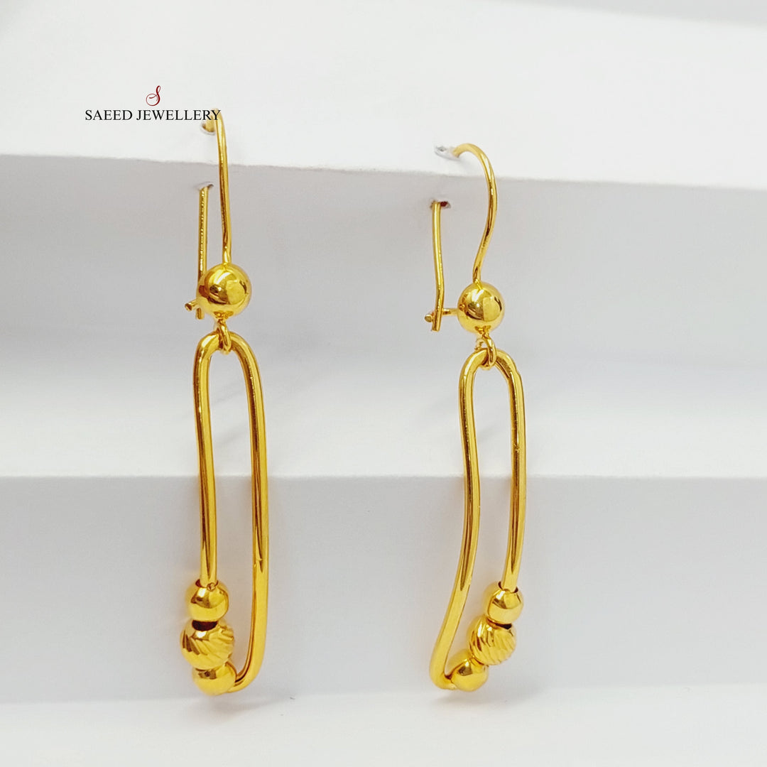 21K Gold Paperclip Earrings by Saeed Jewelry - Image 1