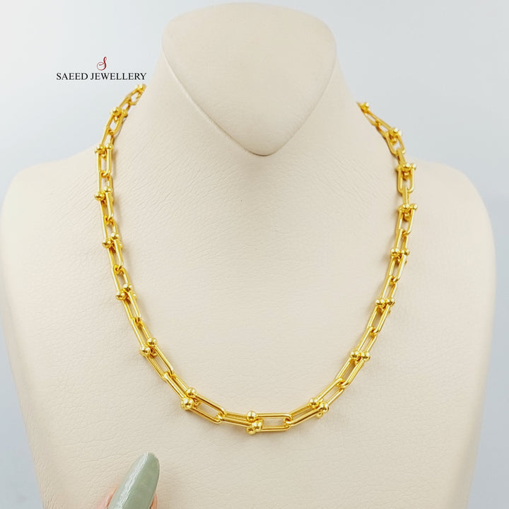 21K Gold Paperclip Necklace by Saeed Jewelry - Image 2