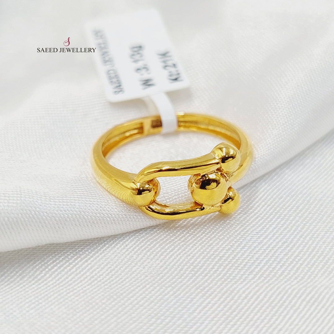 21K Gold Paperclip Ring by Saeed Jewelry - Image 3