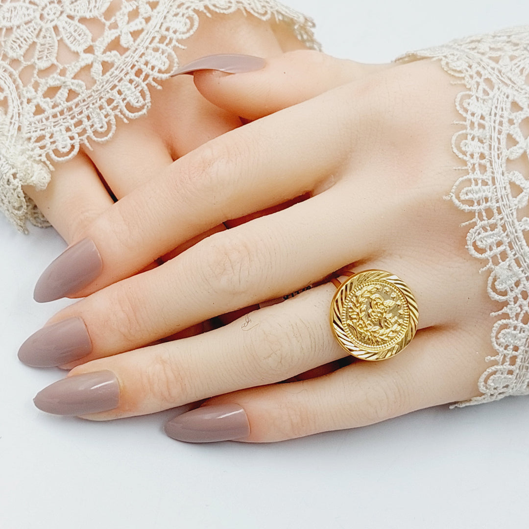 21K Gold Print Rashadi Ring by Saeed Jewelry - Image 2