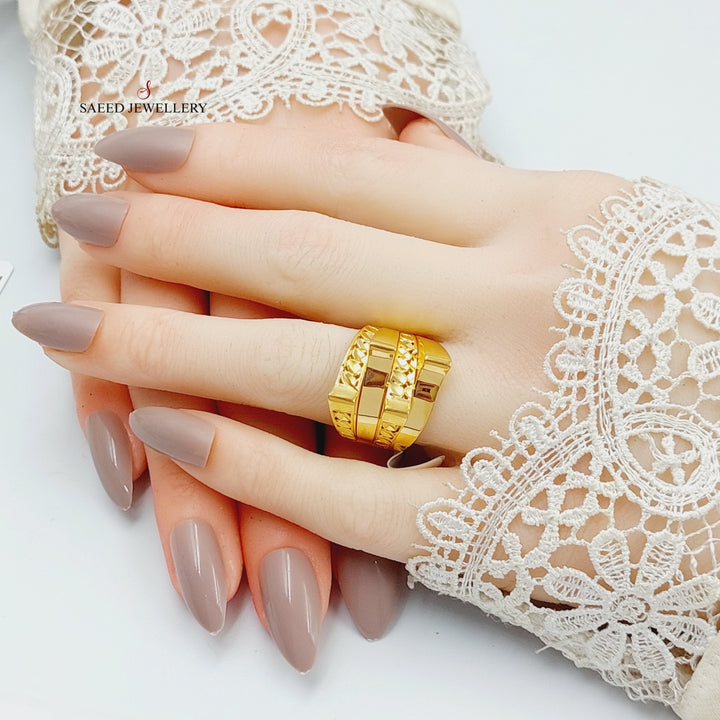 21K Gold Pyramid Ring by Saeed Jewelry - Image 3