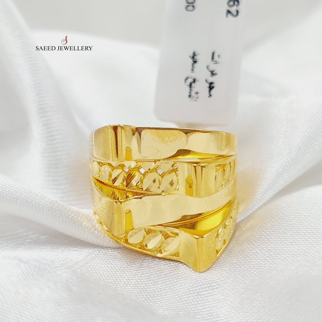 21K Gold Pyramid Ring by Saeed Jewelry - Image 1