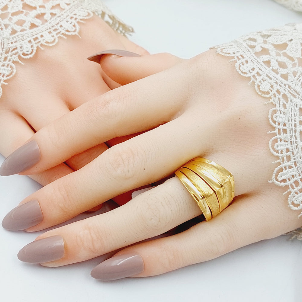 21K Gold Pyramid Ring by Saeed Jewelry - Image 2