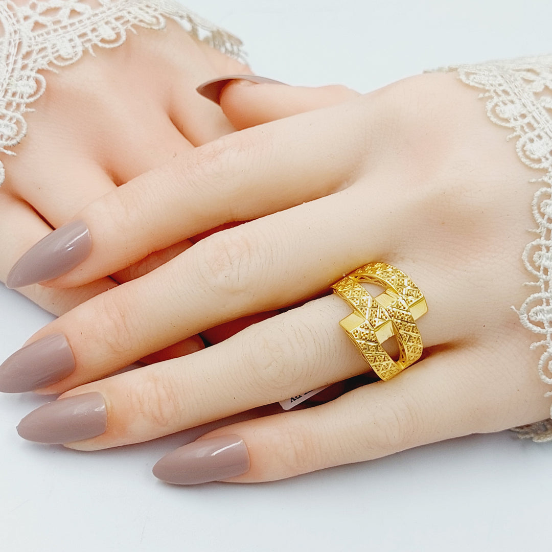 21K Gold Pyramid Ring by Saeed Jewelry - Image 4