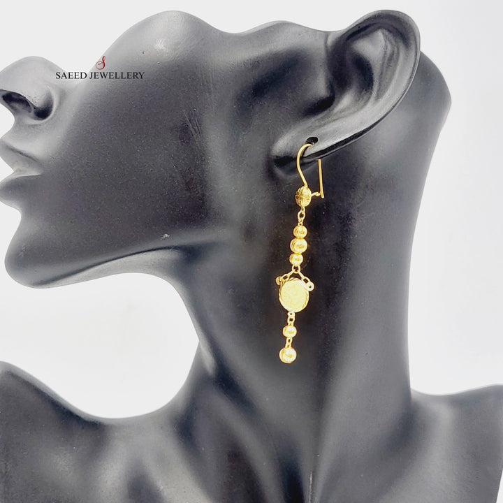 21K Gold Rashadi Balls Earrings by Saeed Jewelry - Image 3