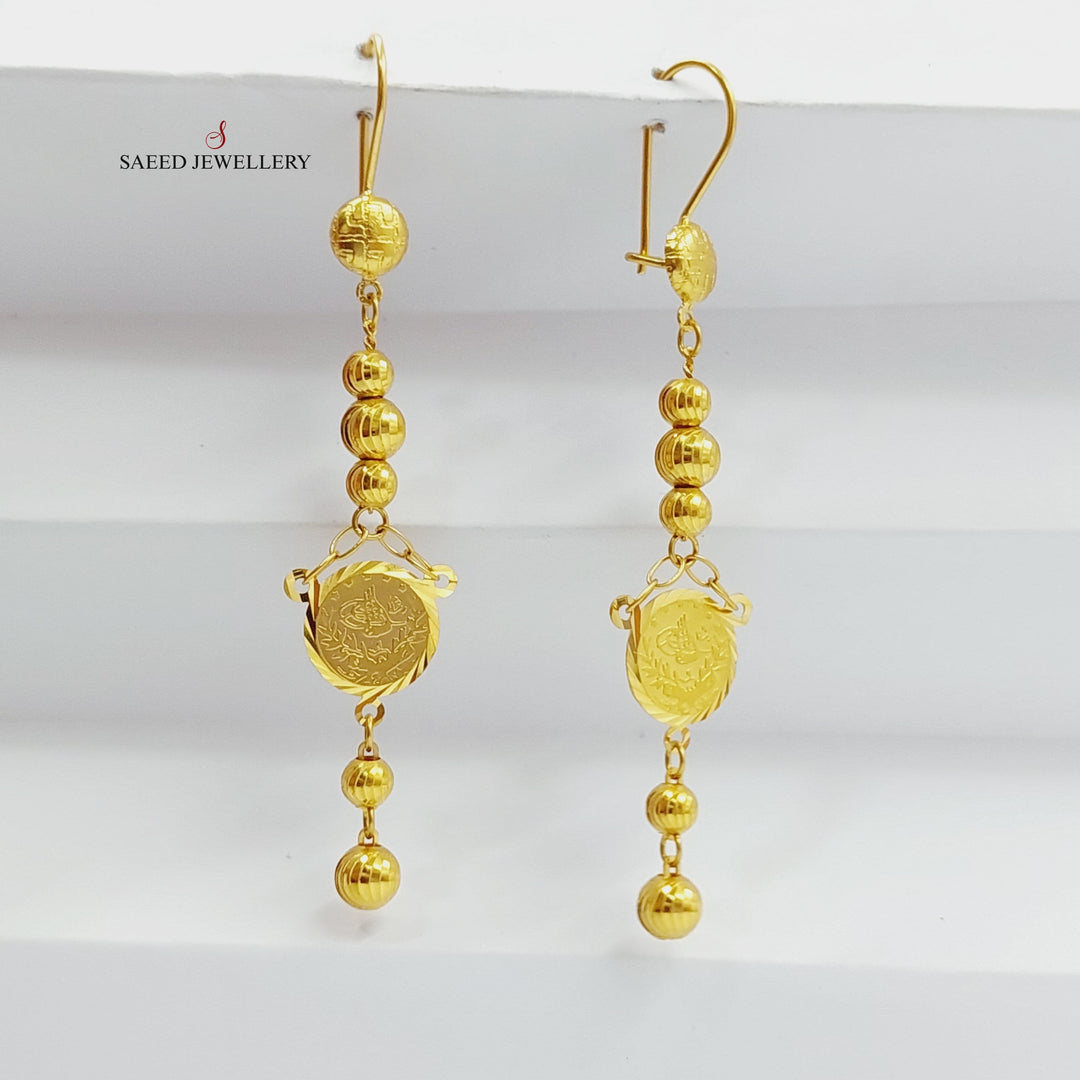 21K Gold Rashadi Balls Earrings by Saeed Jewelry - Image 5