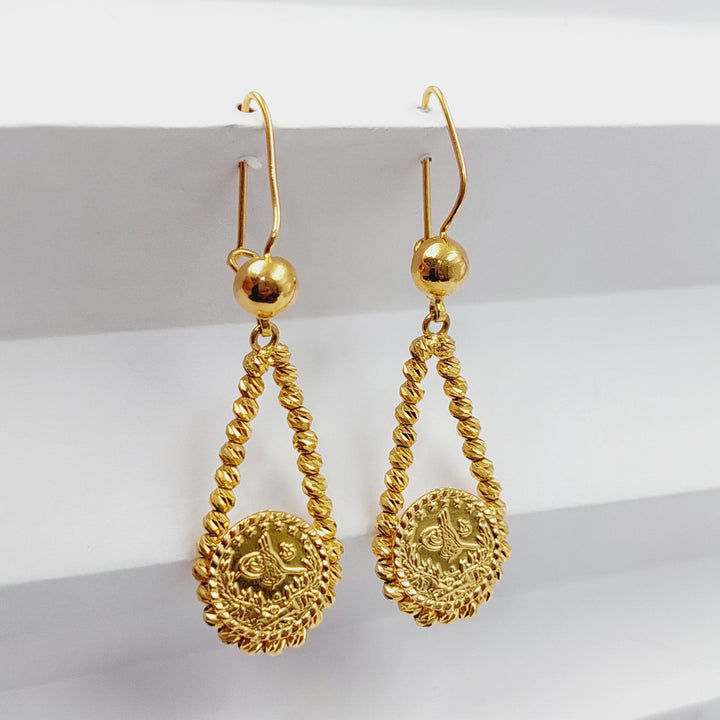 21K Gold Rashadi Balls Earrings by Saeed Jewelry - Image 4