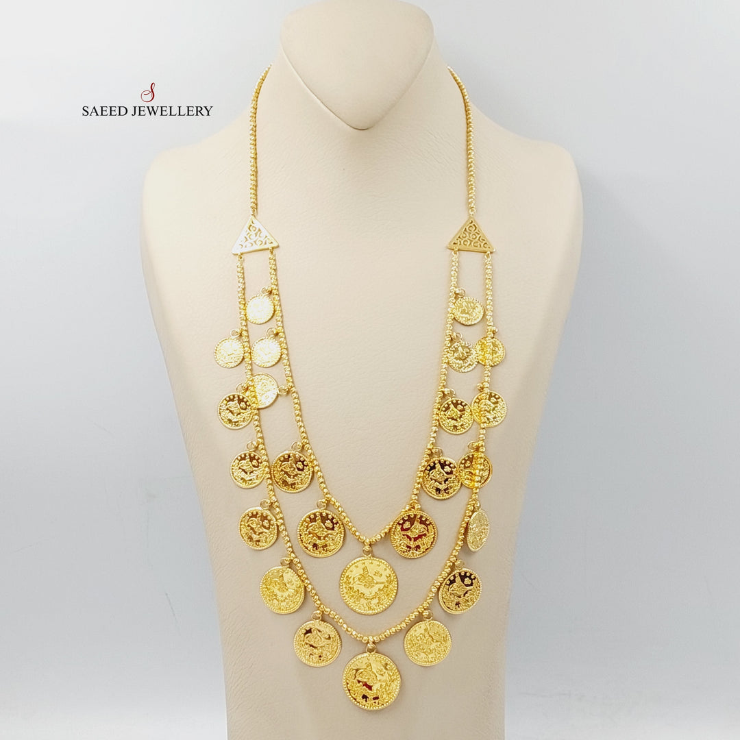 21K Gold Rashadi Balls Necklace by Saeed Jewelry - Image 4