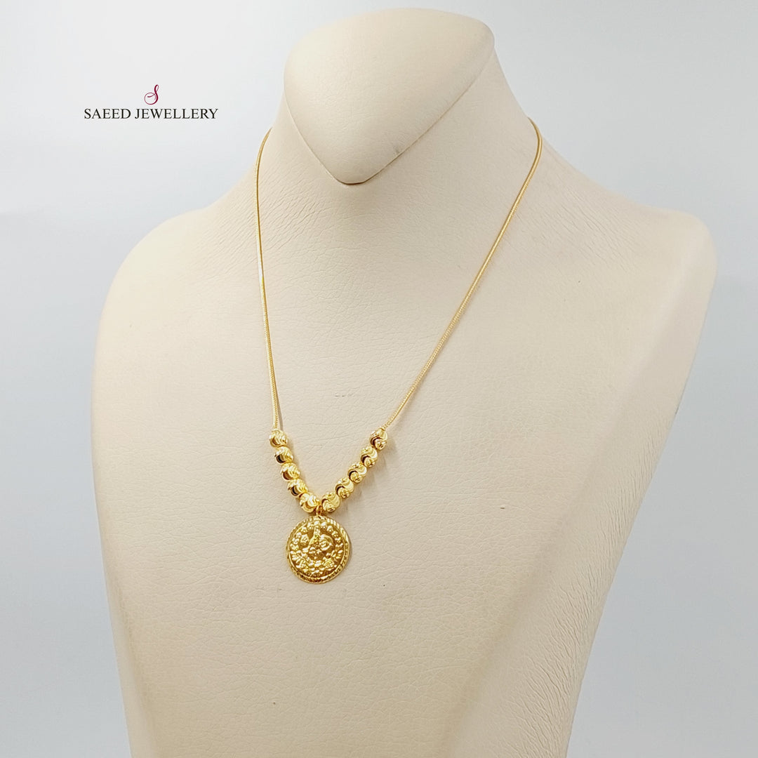 21K Gold Rashadi Balls Necklace by Saeed Jewelry - Image 4