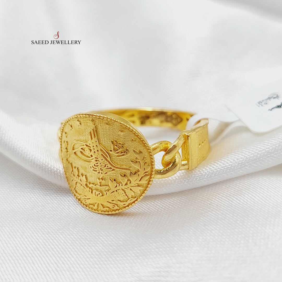 21K Gold Rashadi Cuban Links Ring by Saeed Jewelry - Image 2