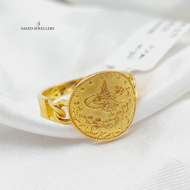 21K Gold Rashadi Cuban Links Ring by Saeed Jewelry - Image 3