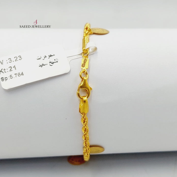 21K Gold Rashadi Dandash Bracelet by Saeed Jewelry - Image 5