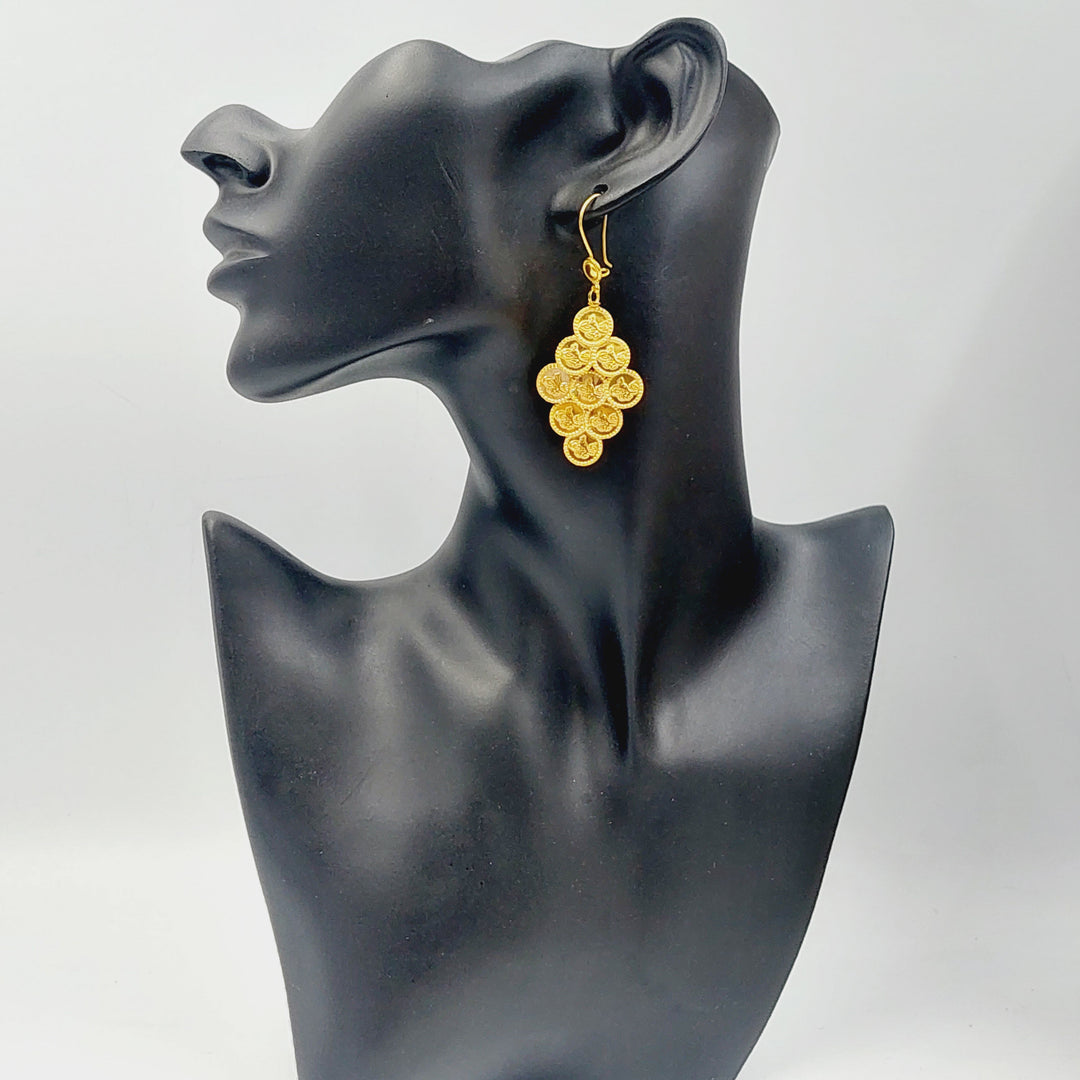 21K Gold Rashadi Earrings by Saeed Jewelry - Image 3