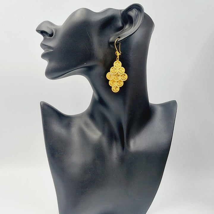 21K Gold Rashadi Earrings by Saeed Jewelry - Image 4