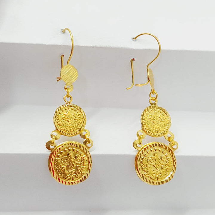 21K Gold Rashadi Earrings by Saeed Jewelry - Image 4