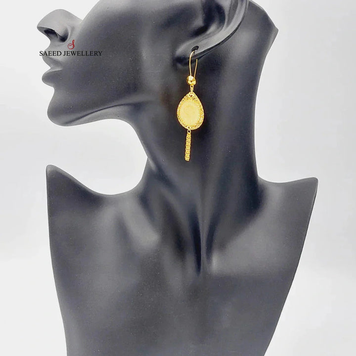 21K Gold Rashadi Earrings by Saeed Jewelry - Image 3