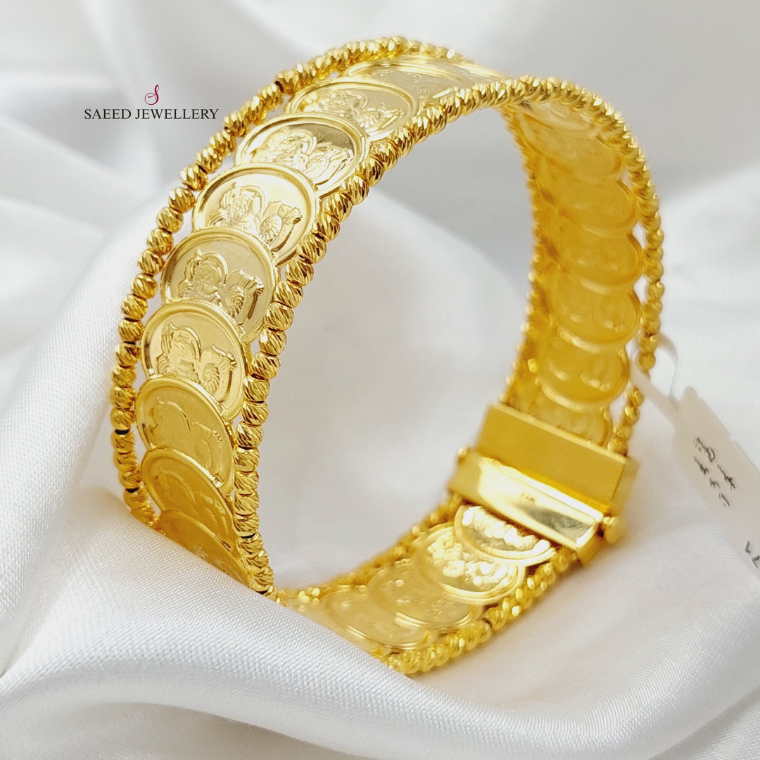 21K Gold Rashadi Eighths Bracelet by Saeed Jewelry - Image 4