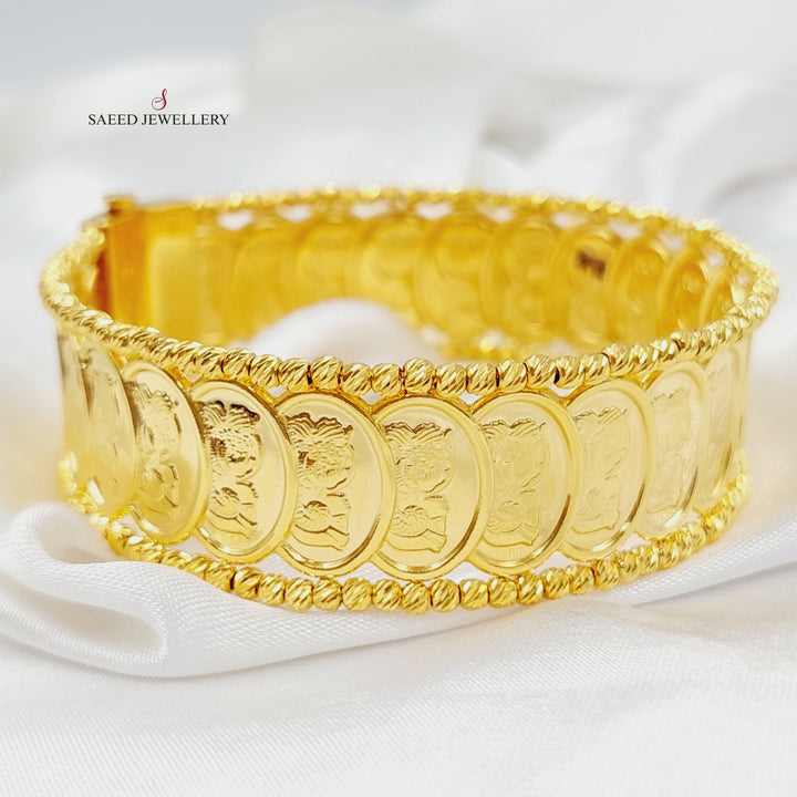 21K Gold Rashadi Eighths Bracelet by Saeed Jewelry - Image 1