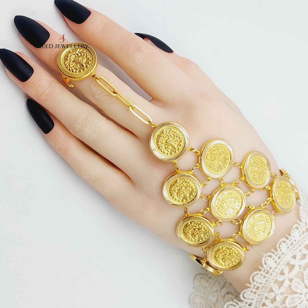 21K Gold Rashadi Hand Bracelet by Saeed Jewelry - Image 5