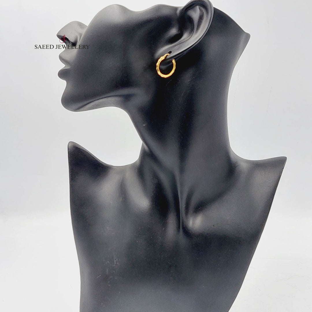 21K Gold Hoop Earrings by Saeed Jewelry - Image 2