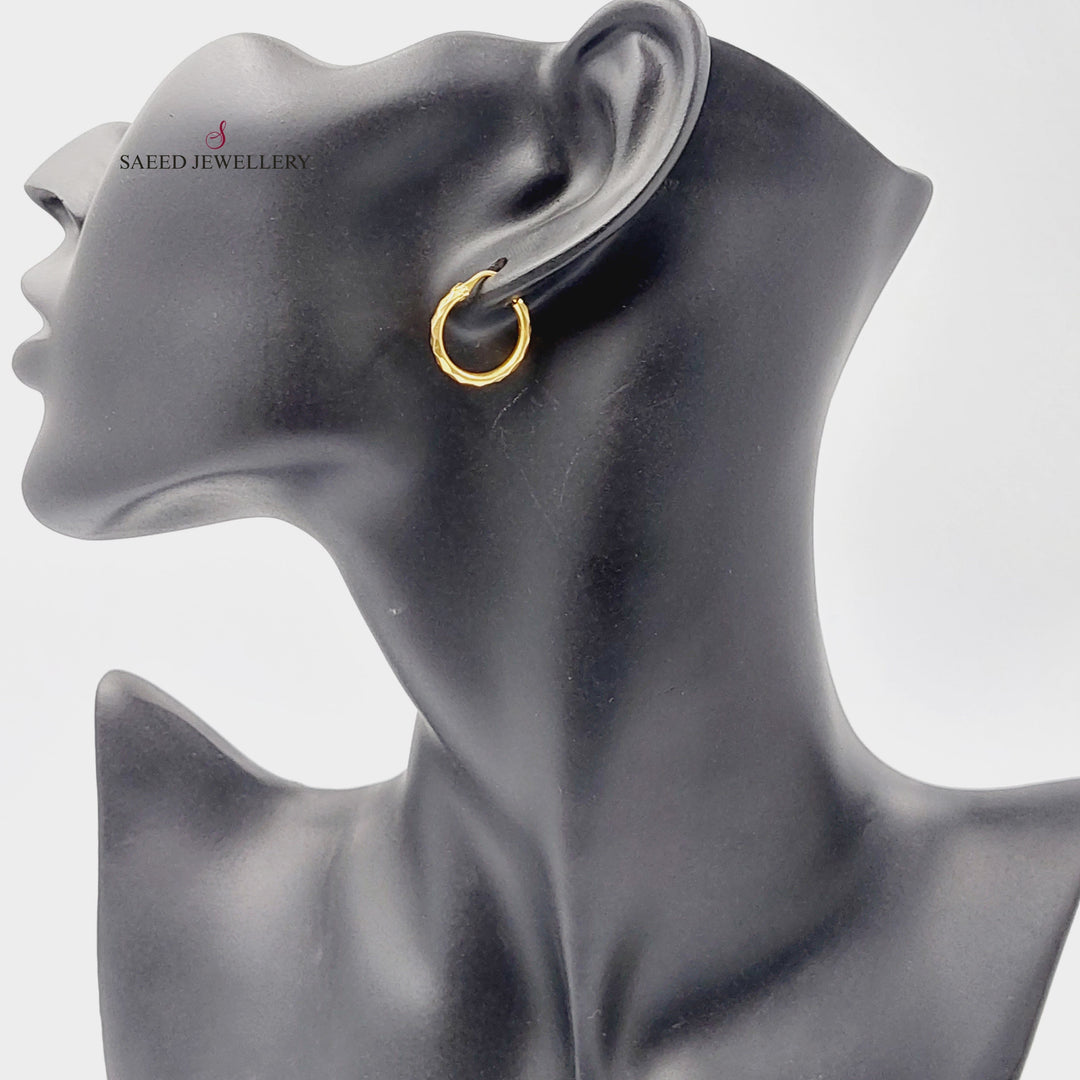 21K Gold Hoop Earrings by Saeed Jewelry - Image 3