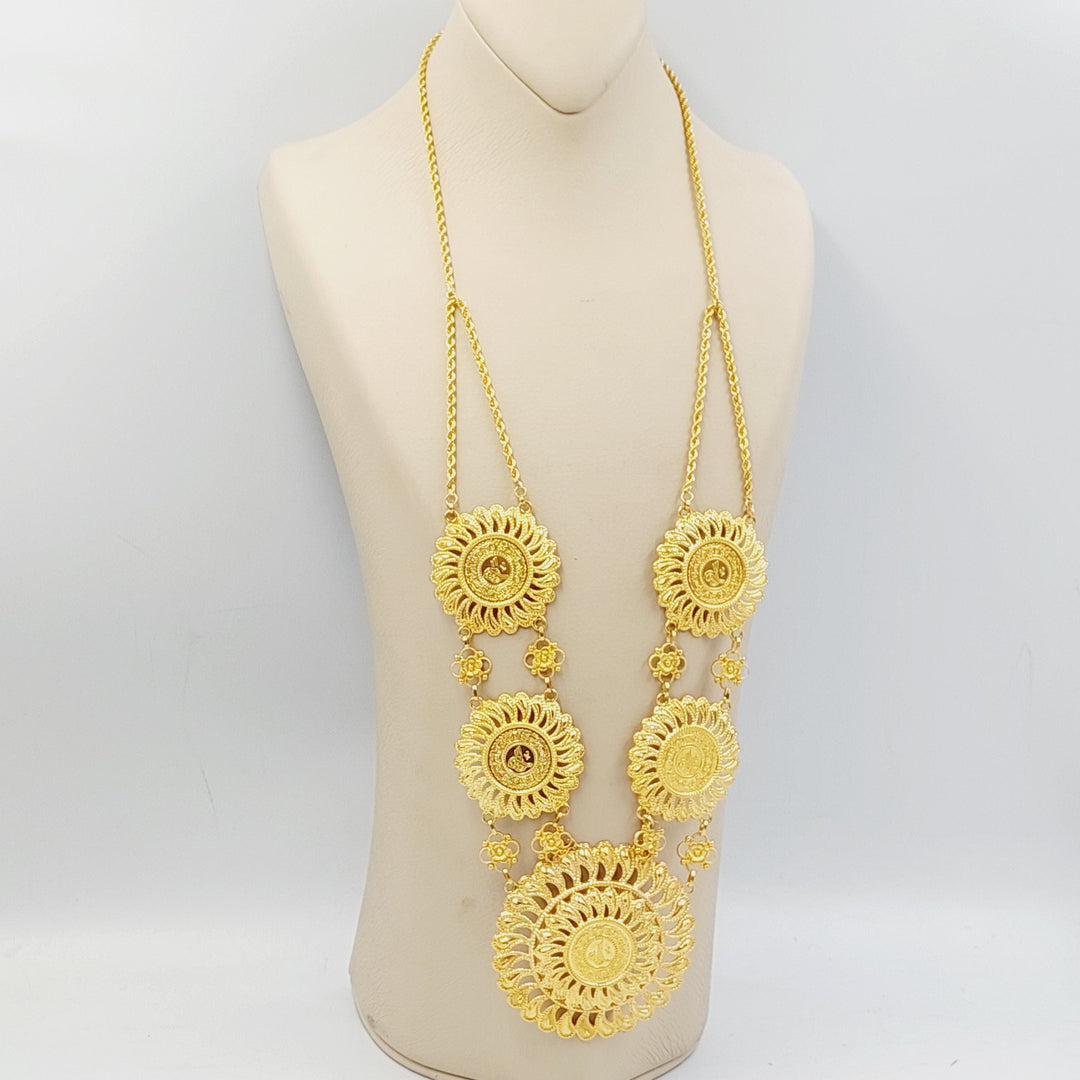 21K Gold Rashadi Long Necklace by Saeed Jewelry - Image 5