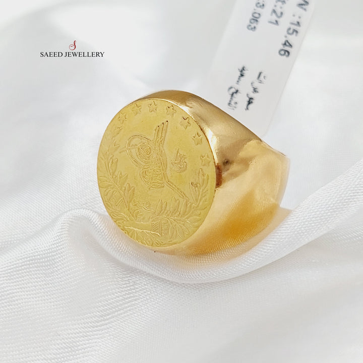 21K Gold Rashadi Mens Ring by Saeed Jewelry - Image 3