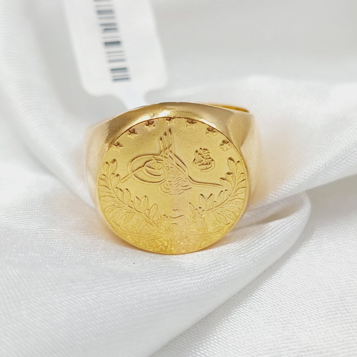 21K Gold Rashadi Mens Ring by Saeed Jewelry - Image 2