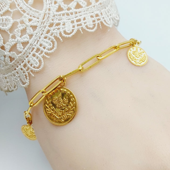 21K Gold Rashadi Paperclip Bracelet by Saeed Jewelry - Image 3