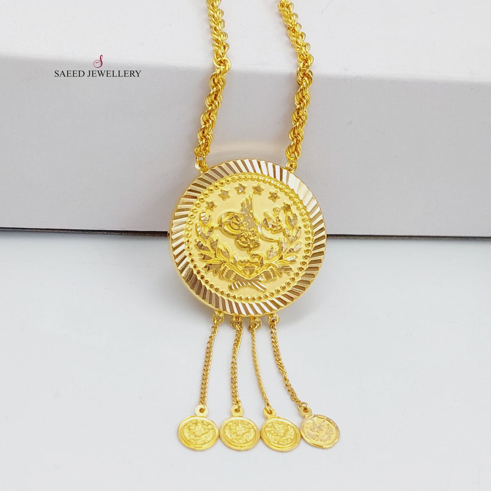 21K Gold Rashadi Rope Chain Necklace by Saeed Jewelry - Image 2