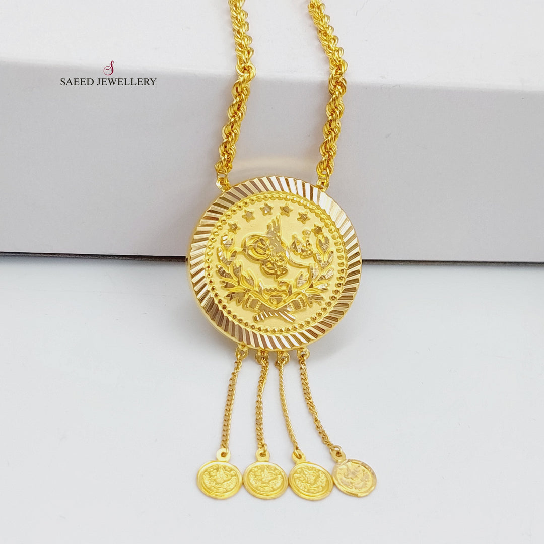 21K Gold Rashadi Rope Chain Necklace by Saeed Jewelry - Image 2