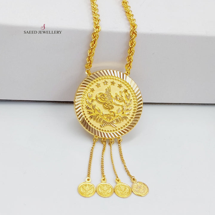 21K Gold Rashadi Rope Chain Necklace by Saeed Jewelry - Image 2