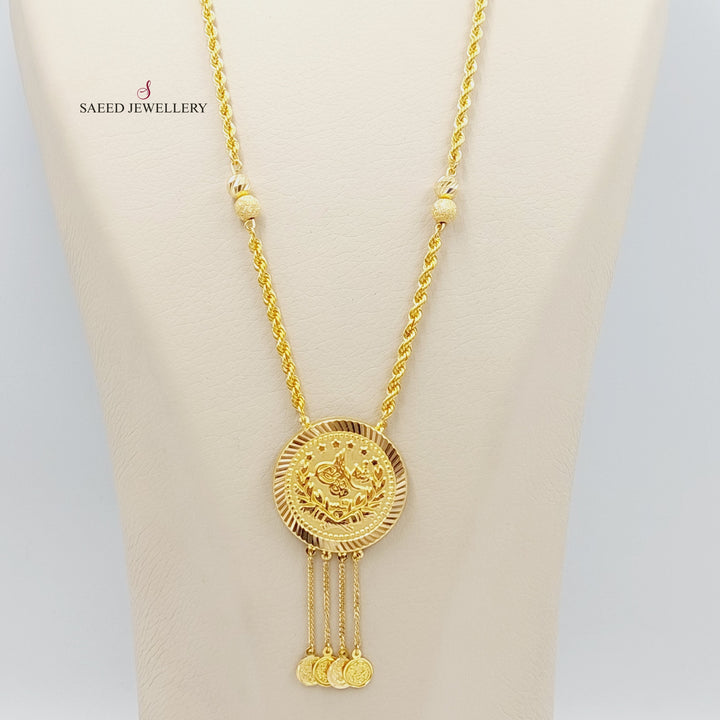 21K Gold Rashadi Rope Chain Necklace by Saeed Jewelry - Image 3