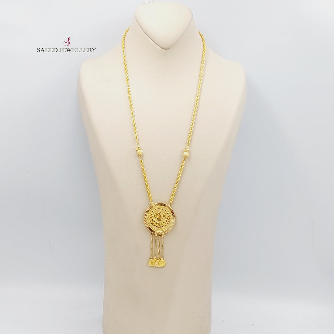 21K Gold Rashadi Rope Chain Necklace by Saeed Jewelry - Image 4