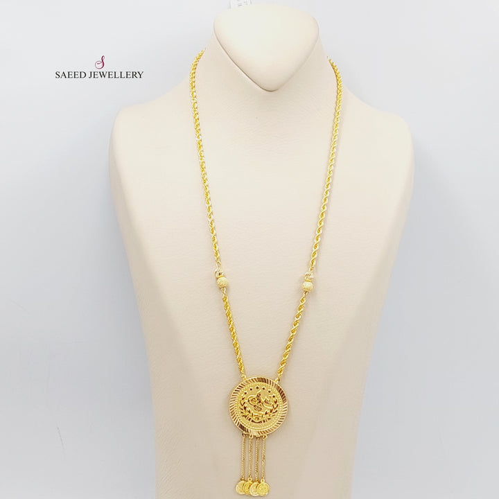 21K Gold Rashadi Rope Chain Necklace by Saeed Jewelry - Image 5