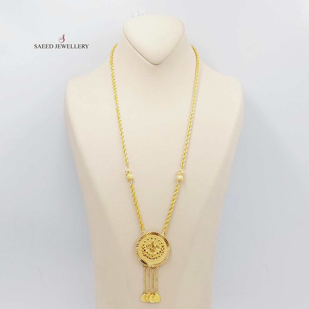 21K Gold Rashadi Rope Chain Necklace by Saeed Jewelry - Image 1