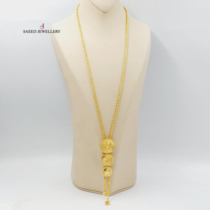 21K Gold Rashadi Rope Chain Necklace by Saeed Jewelry - Image 8